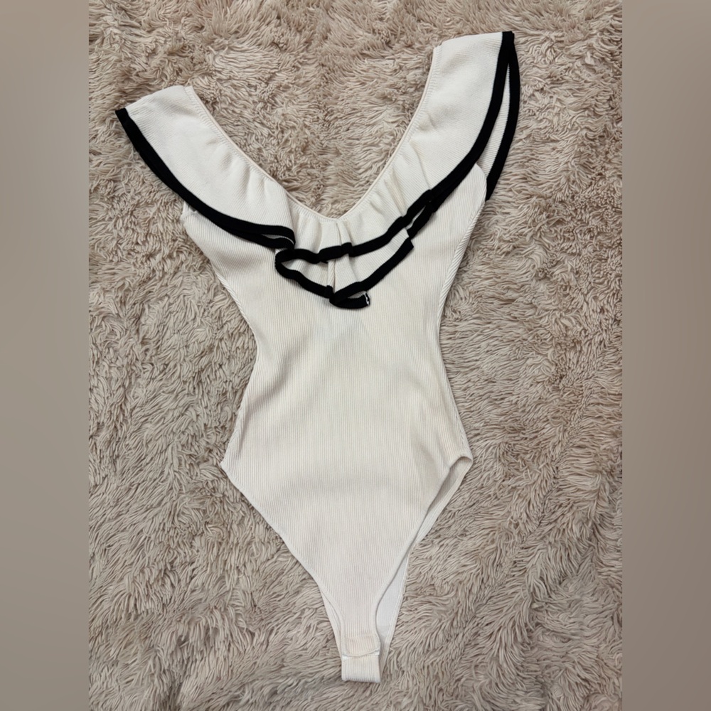 Deluc White and Black Bodysuit